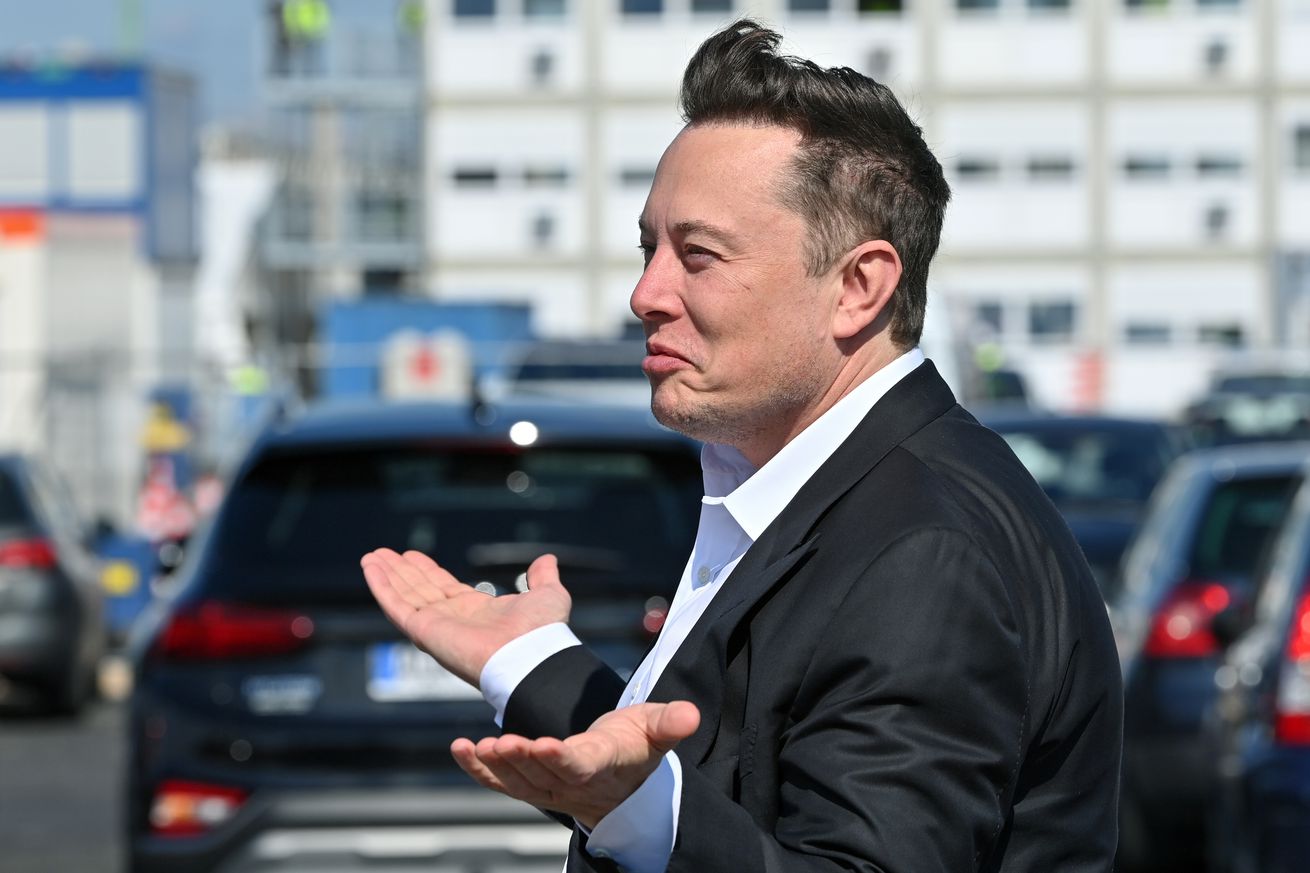 Elon Musk visits construction site of the Tesla Giga Factory