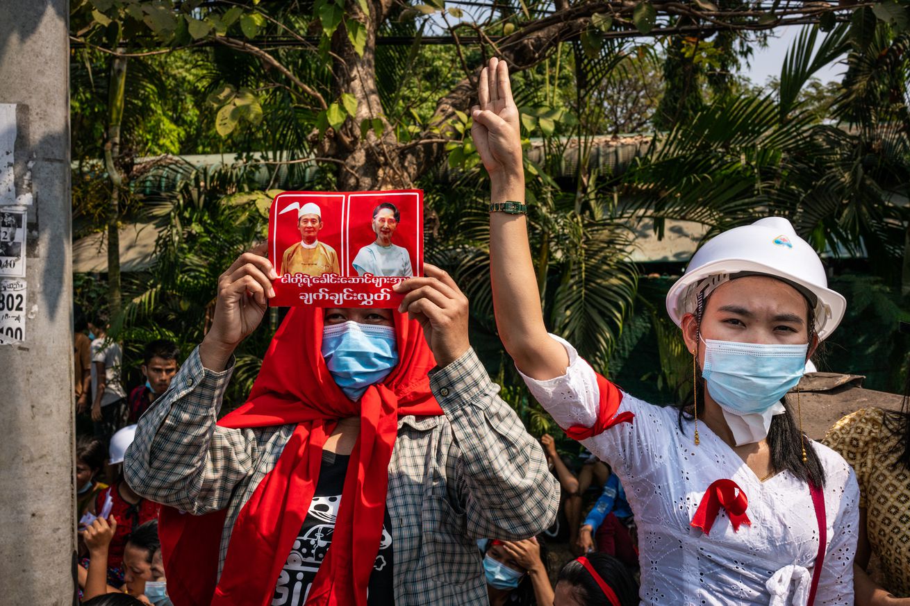 Myanmar People Stage Protests As Internet Is Cut