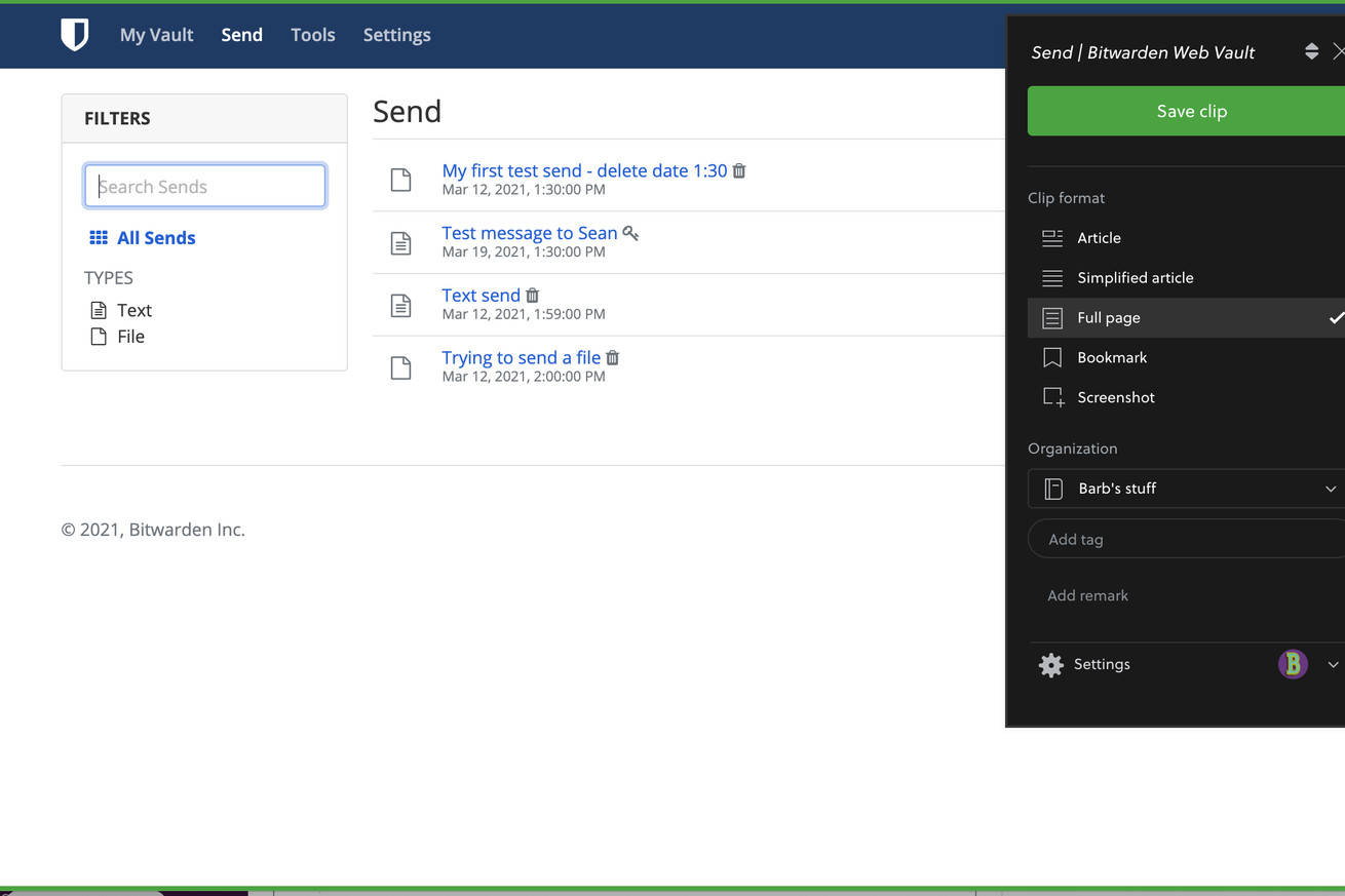 Bitwarden’s new Send feature lets you securely send files and text messages.
